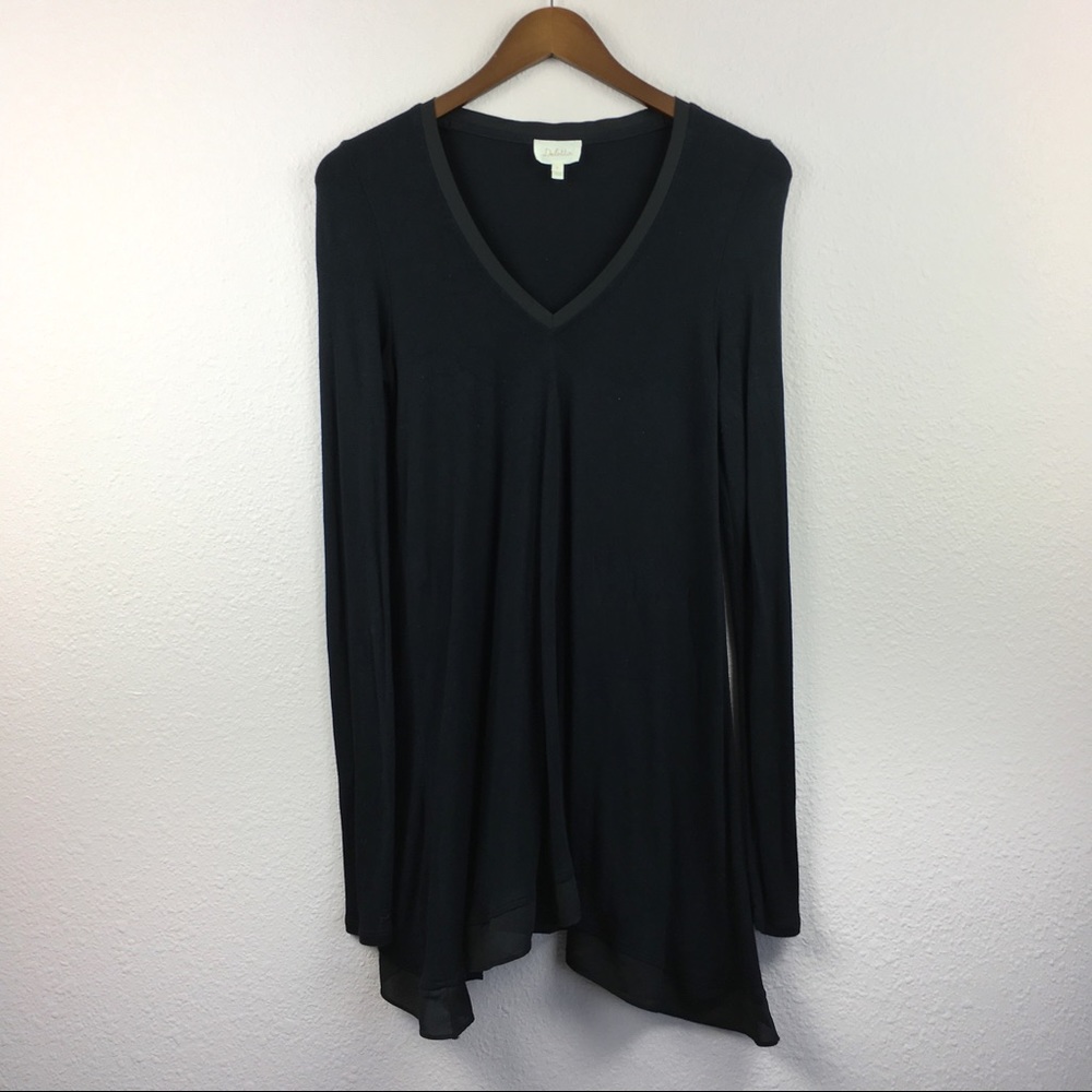 Anthro Deletta Long Sleeve Black V-neck Tunic, S